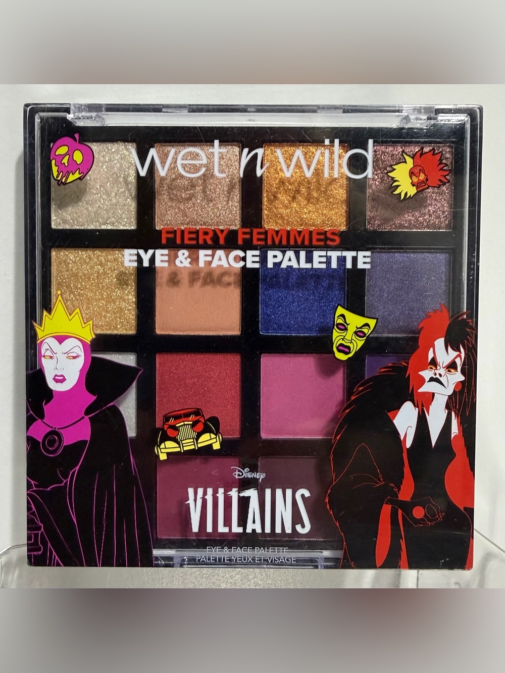 Disney Villains x Wet n Wild Fiery Femmes Eye & Face Palette, 16 Colors - NEW